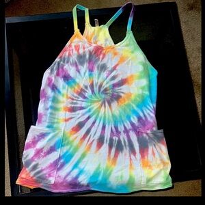 Free People Colorful Tie-Dye one of a kind romper, like new, size xs